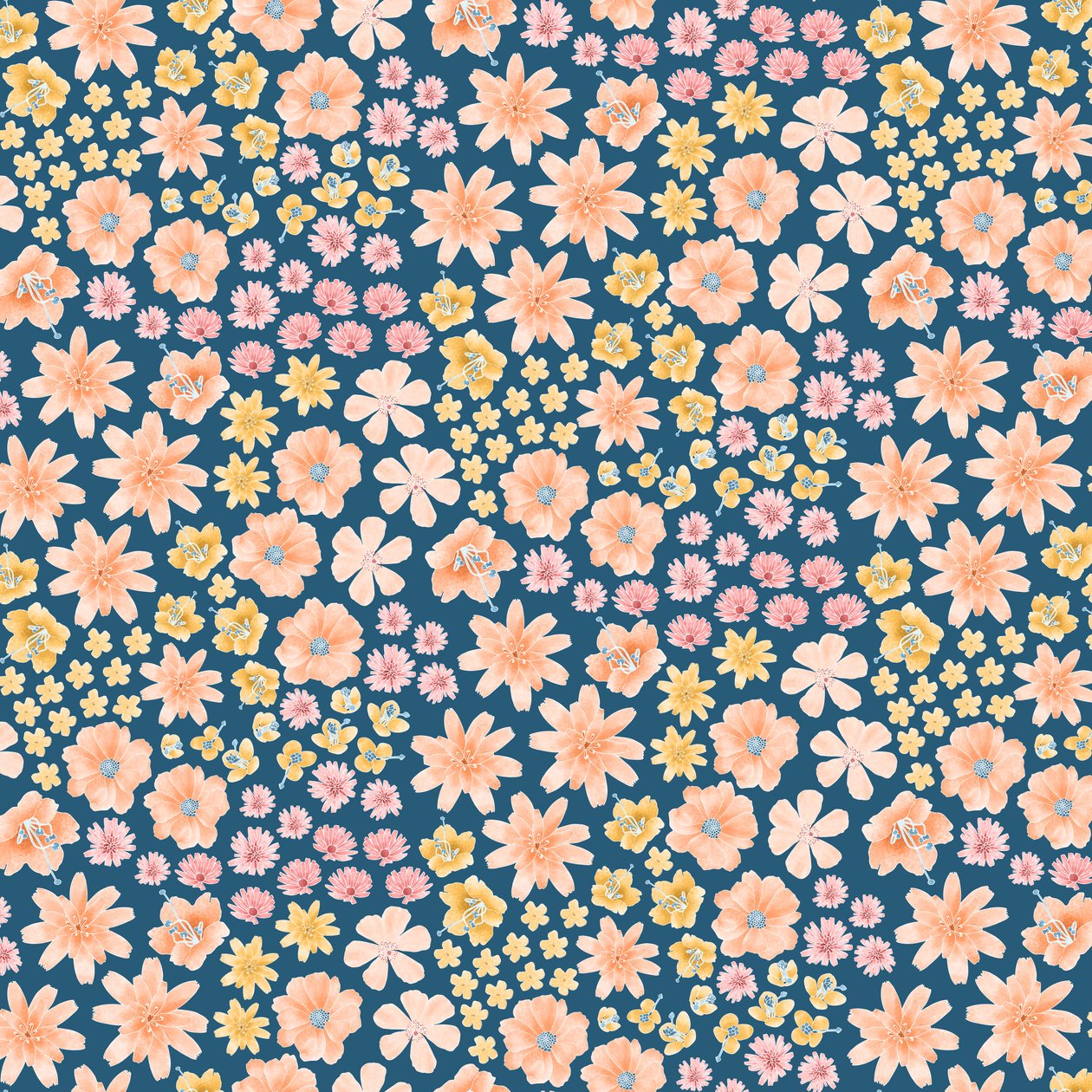 Mojave Desert villblomstmønster, 2021 (grafittblyant og digital) av Stacy Hsu