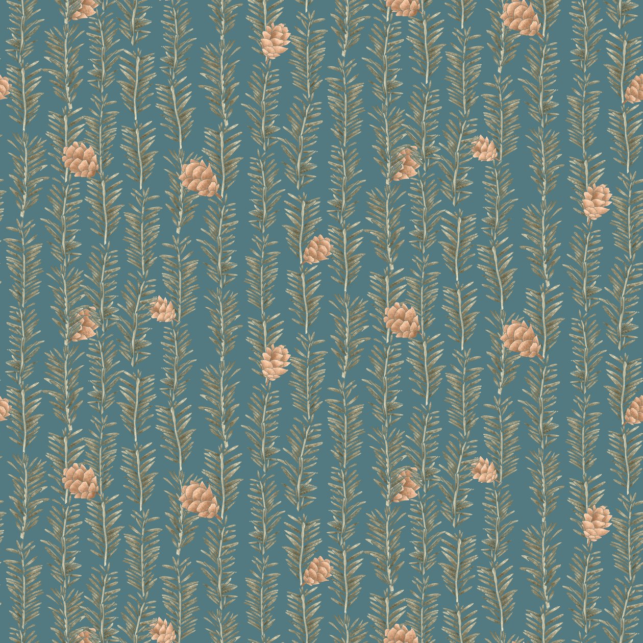 Western hemlock-mønster, 2021 (grafittblyant og digital) av Stacy Hsu