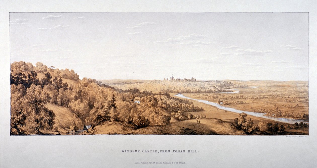 Utsikt over Windsor Castle fra Egham Hill, Berkshire, 1851 av Standidge and Co