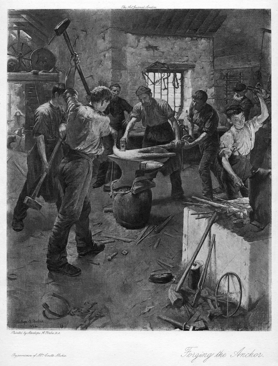 Forging the Anchor, 1900-tallet. av Elizabeth Adela Stanhope Forbes