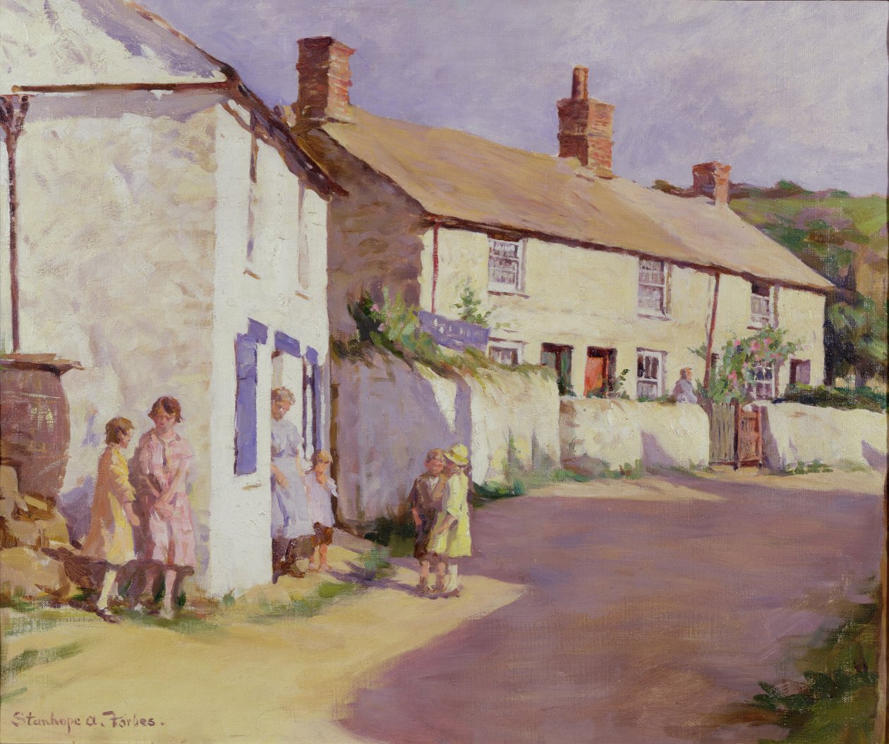 En landsbyscene, Newlyn av Stanhope Alexander Forbes