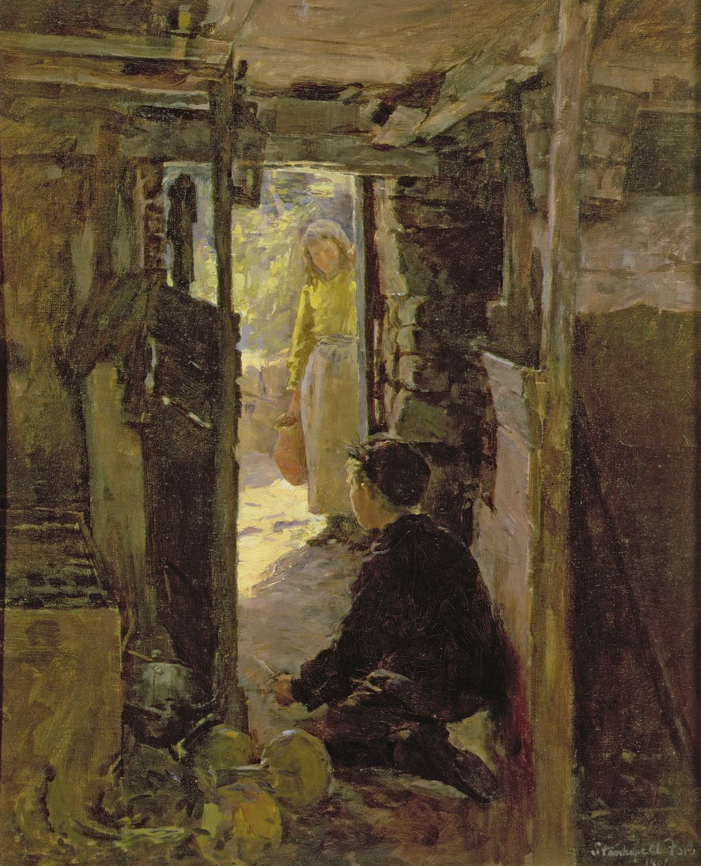 Ved hyttedøra av Stanhope Alexander Forbes