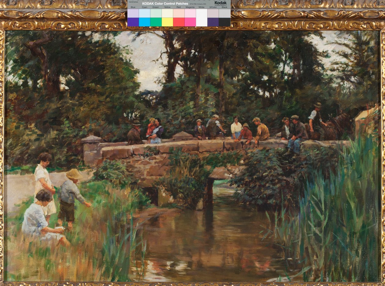 Relubbus Bridge, ca. 1930 (olje på lerret) av Stanhope Alexander Forbes