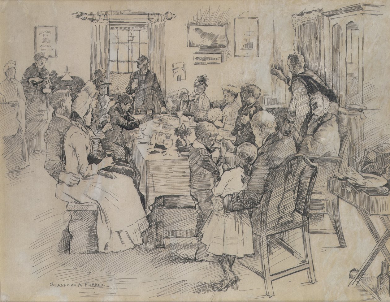 The Health of the Bride (blekk på papir) av Stanhope Alexander Forbes