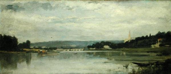 På bredden av Seinen ved Saint-Cloud, ca. 1880 av Stanislas Victor Edouard Lepine