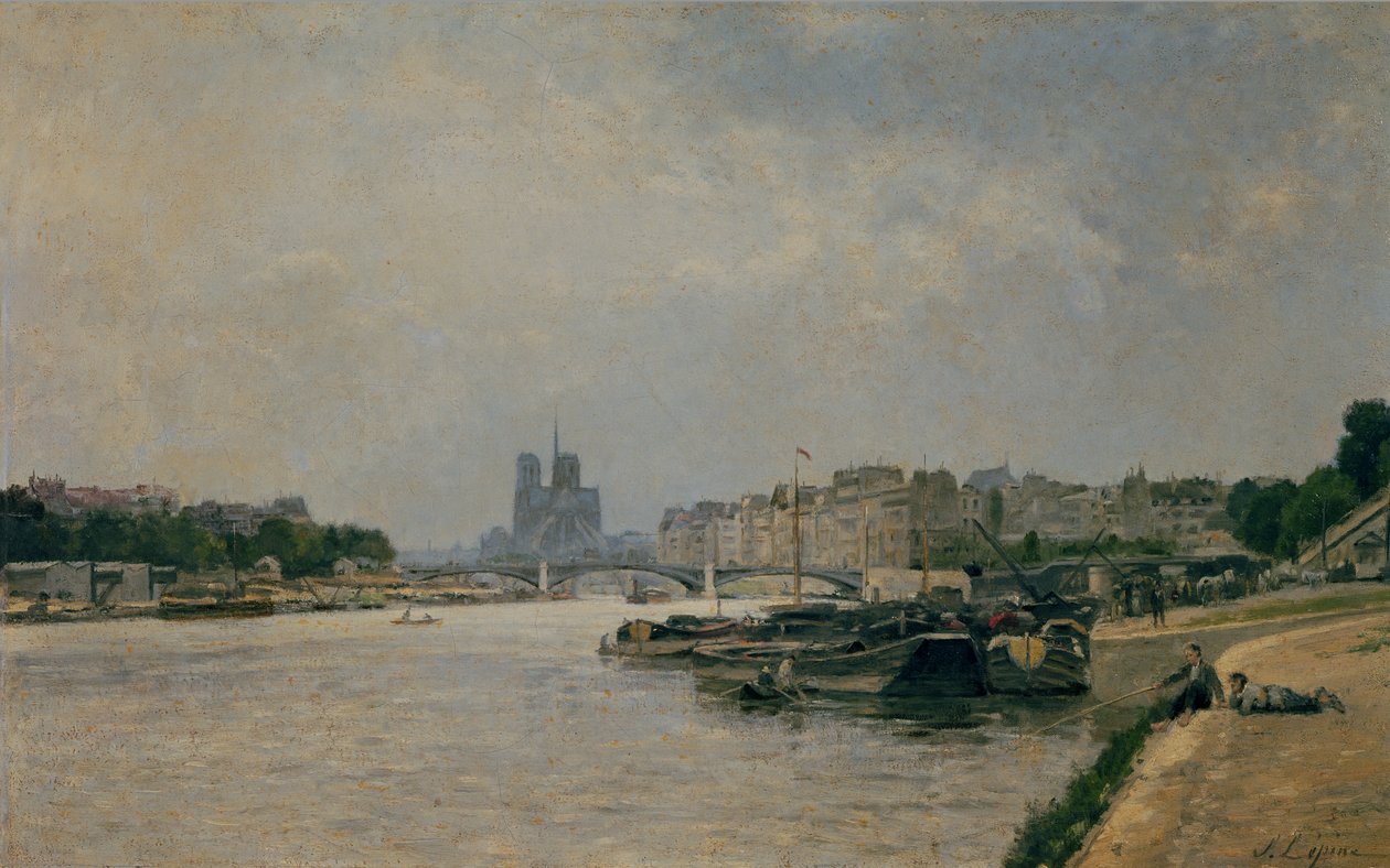 Seinen fra Quai de la Rapee av Stanislas Victor Edouard Lepine
