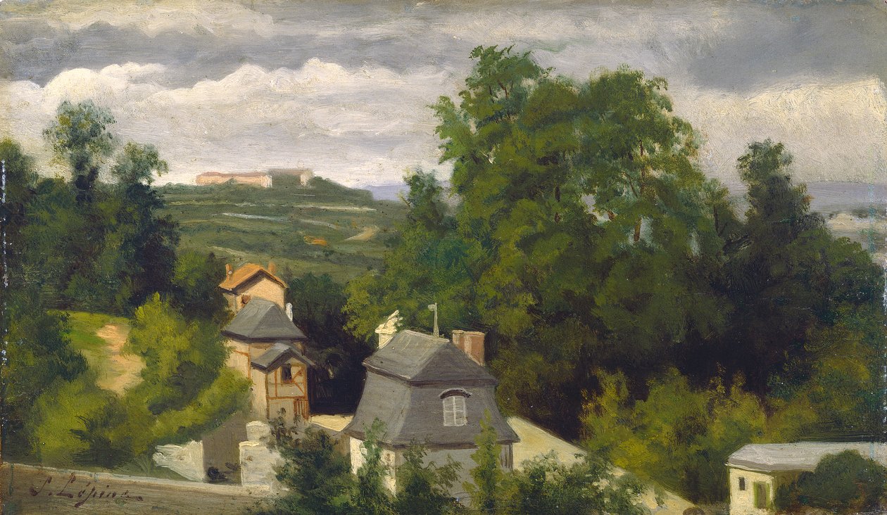 Utsikt over utkanten av Caen, 1872-75 (olje på tre) av Stanislas Victor Edouard Lepine