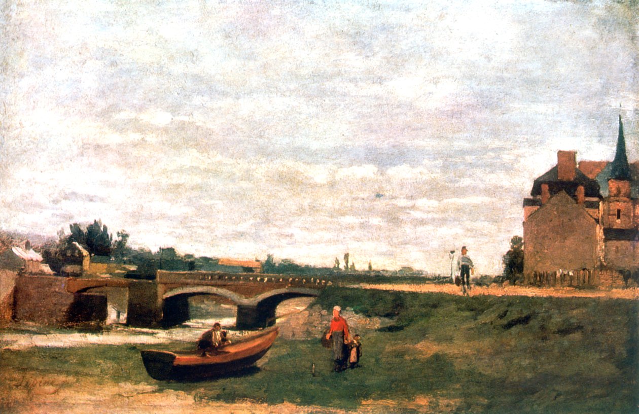 Utsikt over landsbyen, c1855-1892 av Stanislas Lepine