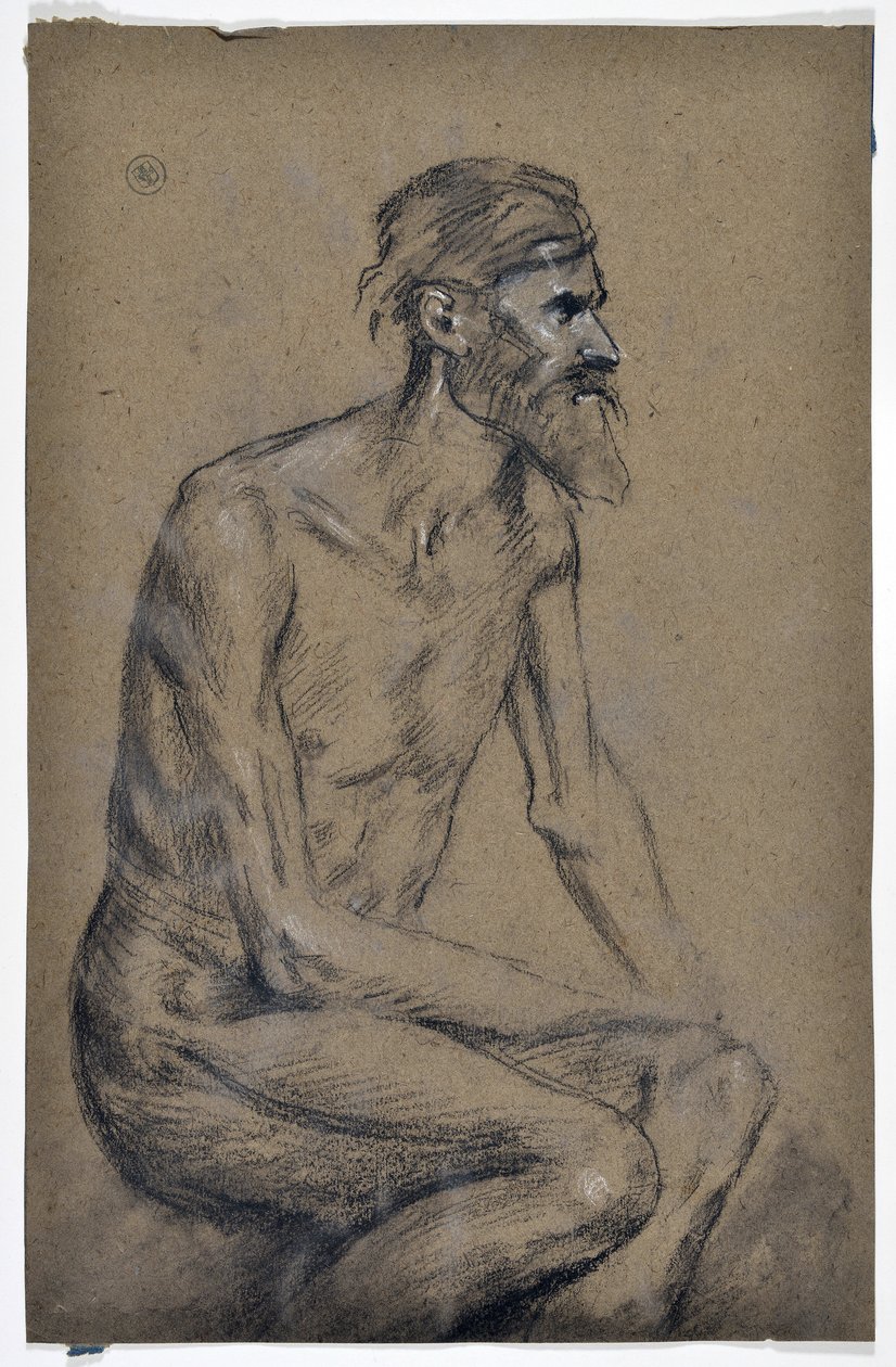 Studie av sittende mann (tegning) av Stanislas Torrents y de Amat
