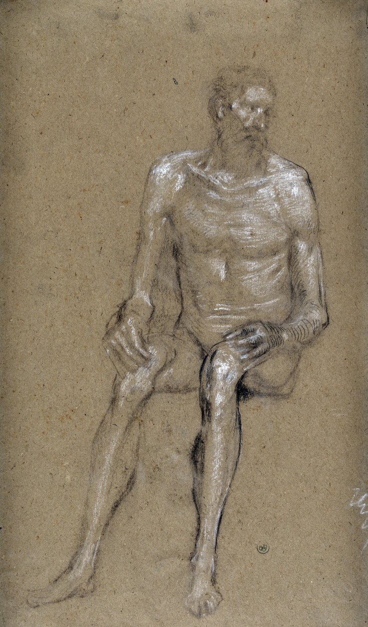 Studie av sittende mann (tegning) av Stanislas Torrents y de Amat