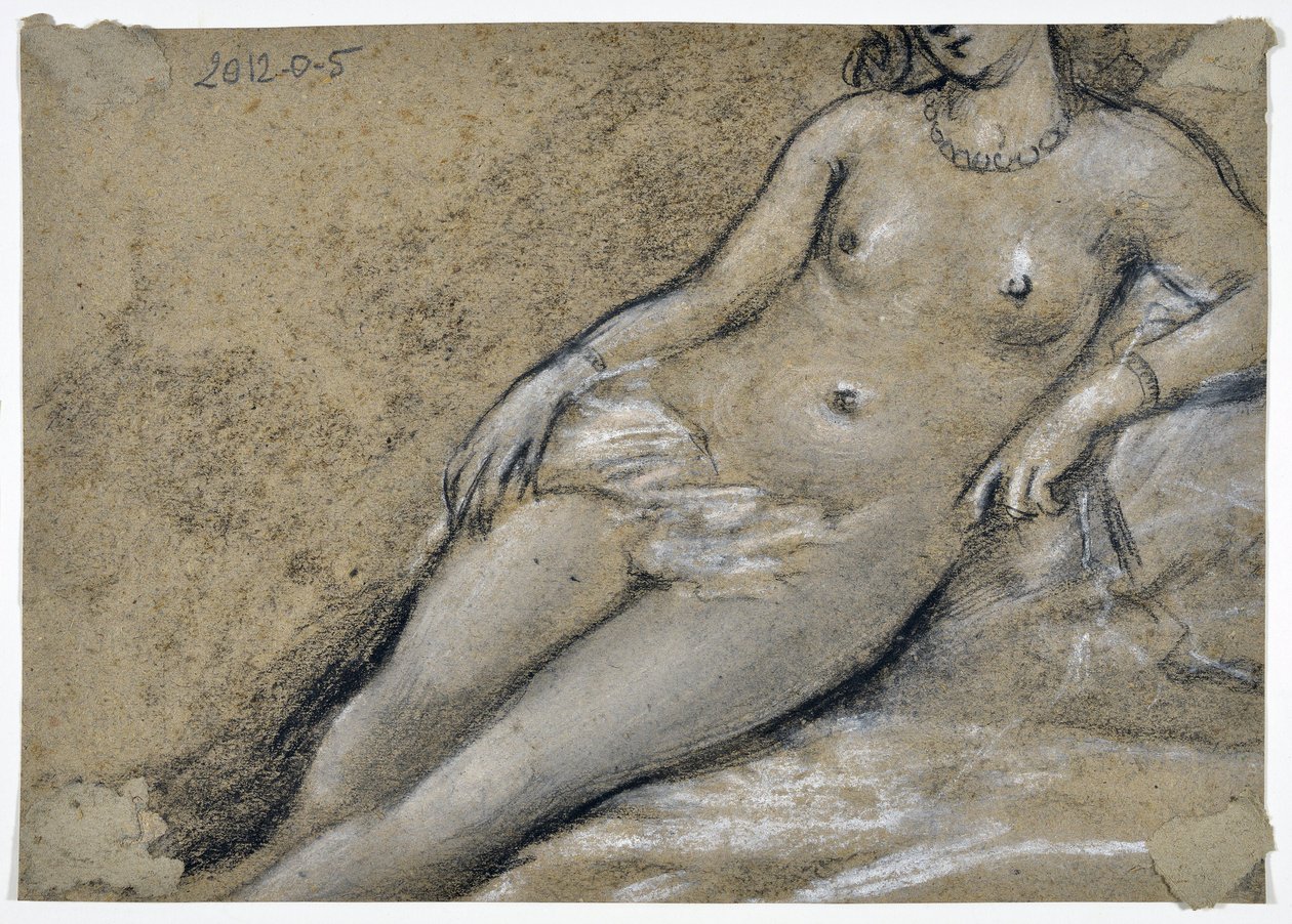 Studie av naken jente (tegning) av Stanislas Torrents y de Amat