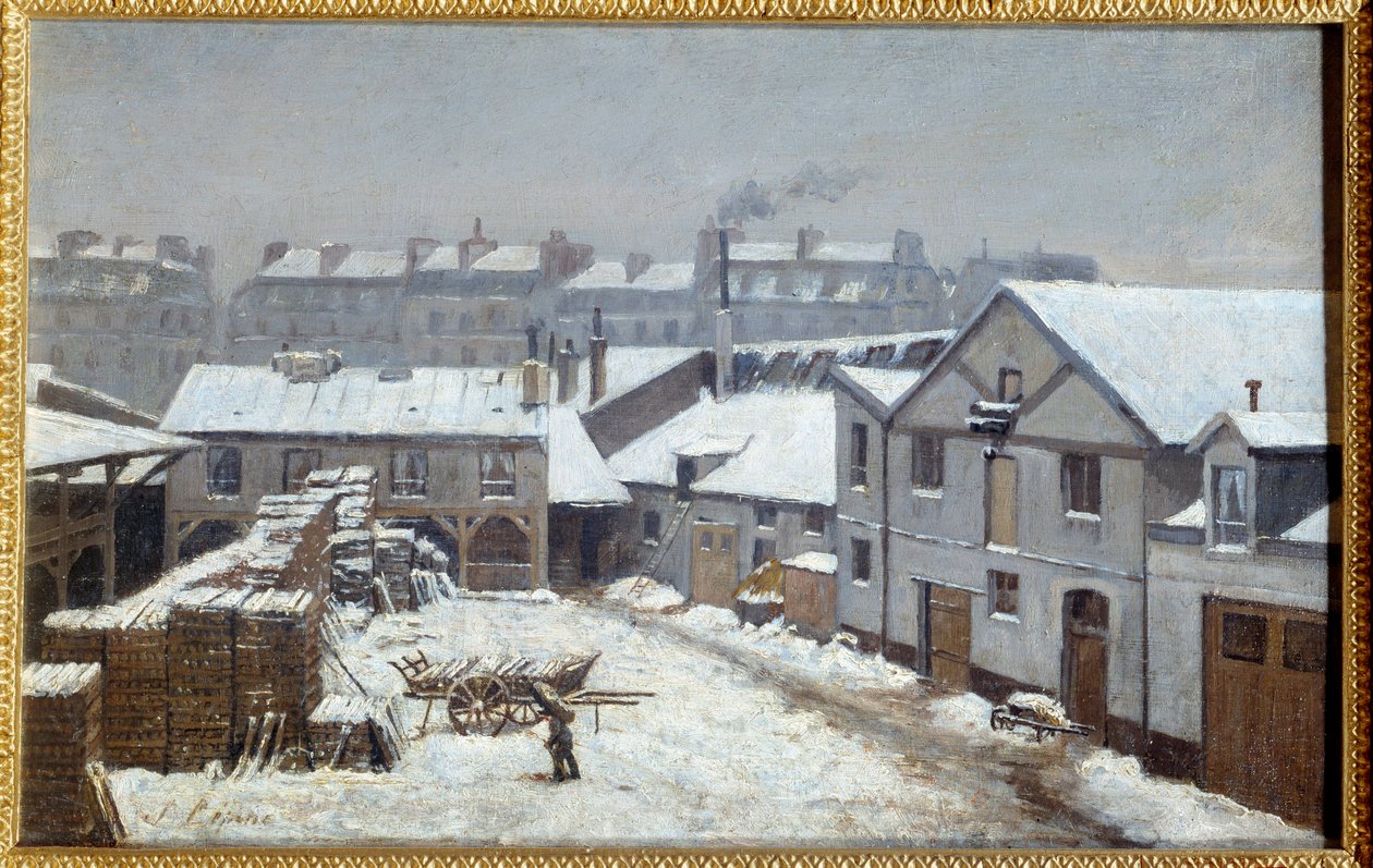 Forstedene til Paris under snøen Maleri av Stanislas Lepine (1835-1892) Søn fra 1800-tallet. 0,26x0,43 m Rouen, Museum of Fine Arts av Stanislas Victor Edouard Lepine