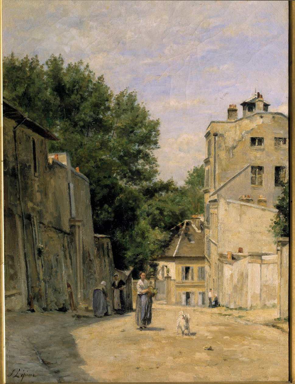 Montmartre, rue Saint Vincent Maleri av Stanislas Lepine (1835-1892). 1800-tallet. Dim. 0,67x0,48 m. Paris, Musee d