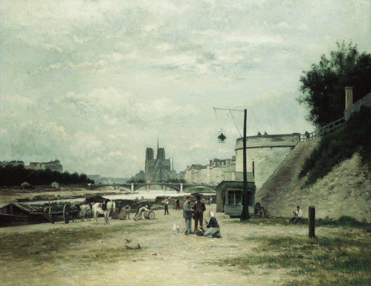 Quai de Louviers ved Pont Sully, ca. 1875 av Stanislas Victor Edouard Lepine