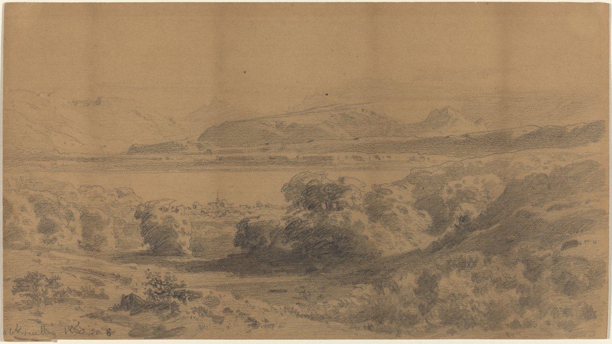 Panorama på en fjellsjø av Stanislaus Graf von Kalckreuth