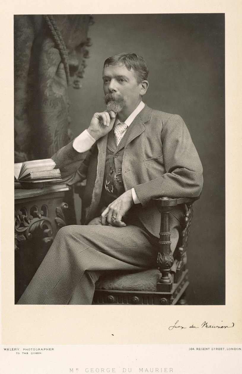 George du Maurier (1834-96), kunstner, tegneserieskaper og romanforfatter, portrettfotografi av Stanislaus Walery