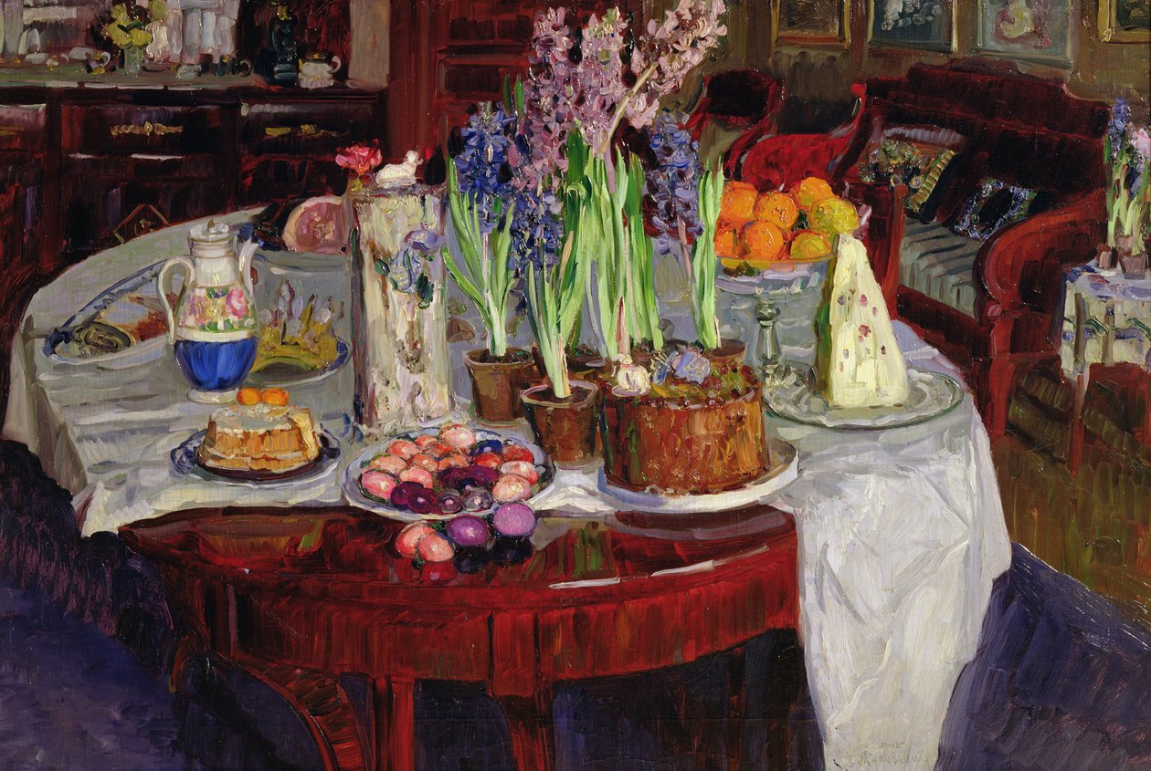 Påskebord, 1915 av Stanislav Julianovic Zukovskij
