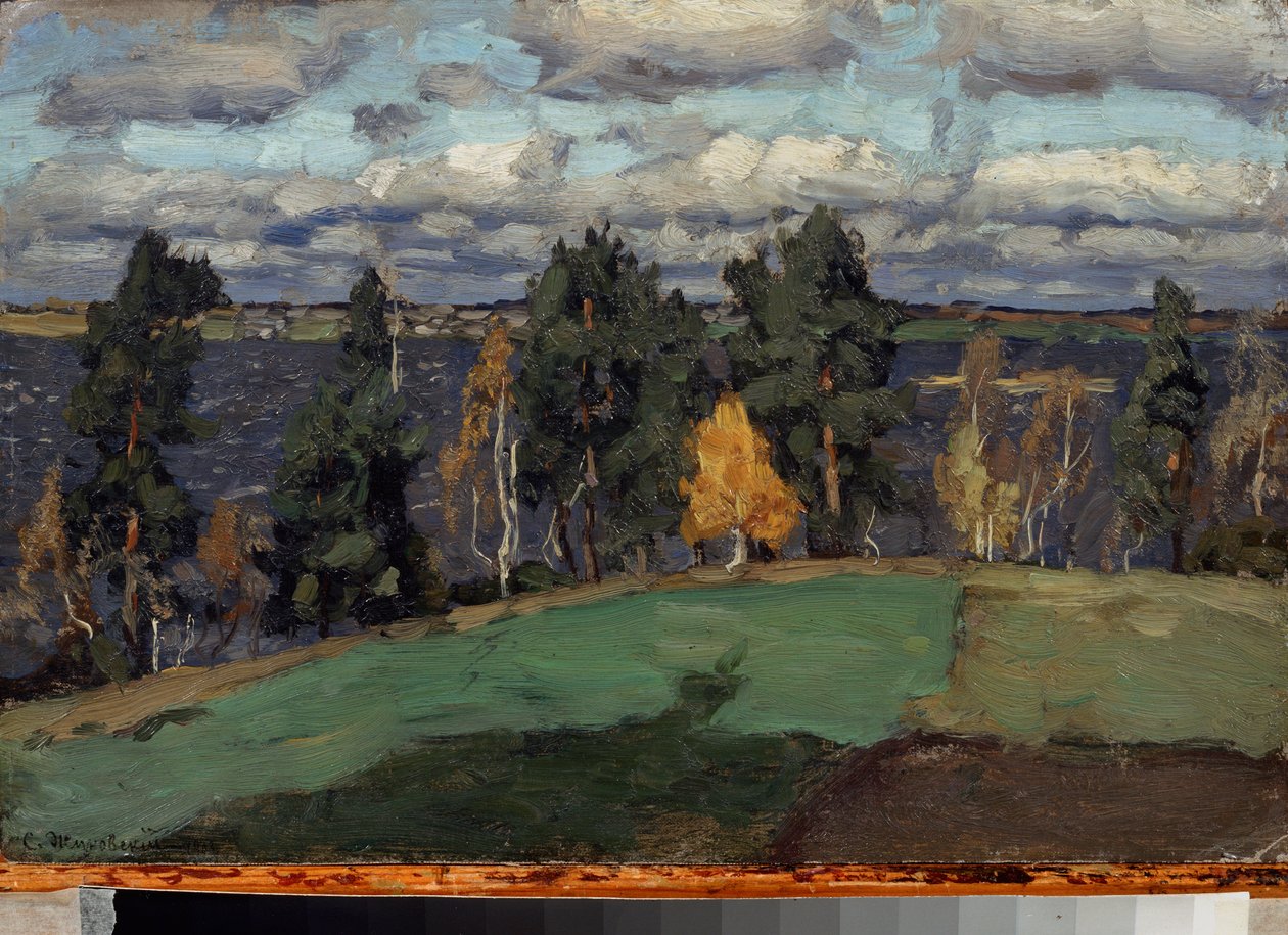 Høst. Maleri av Stanislav Yulianovich Zhukovsky (Zhukovsky) (1873-1944), olje på lerret av Stanislav Joulianovitch Joukovski