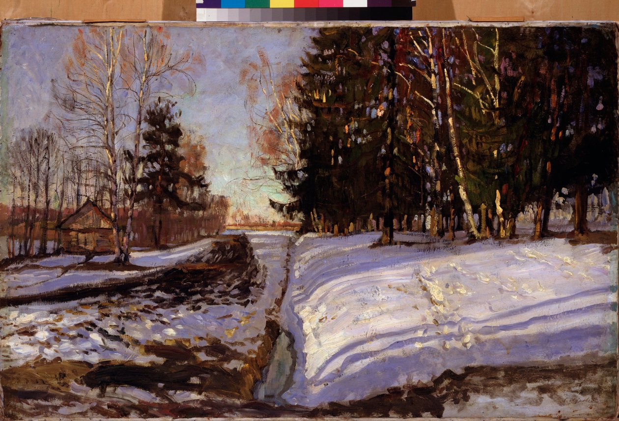 Mars. Peinture de Stanislav Yulianovich Zhukovsky (Joukovski) (1873-1944), huile sur toile av Stanislav Joulianovitch Joukovski