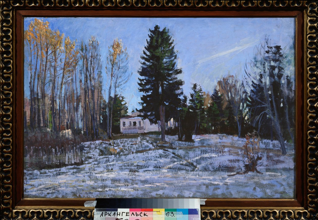 En gammel landeiendom. Maleri av Stanislav Yulianovich Zhukovsky (Zhukovsky) (1873-1944), olje på lerret av Stanislav Joulianovitch Joukovski