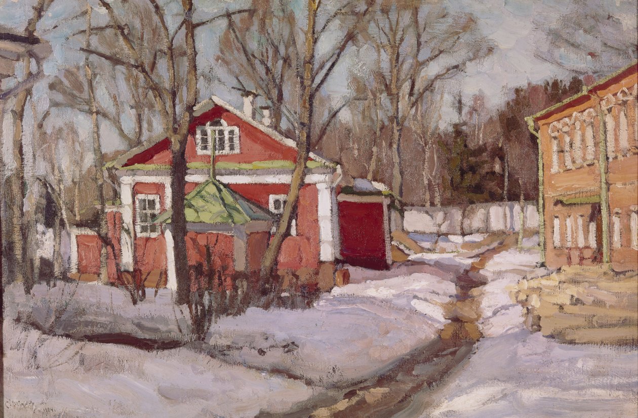 Landsted om vinteren, 1904 av Stanislav Julianovic Zukovskij