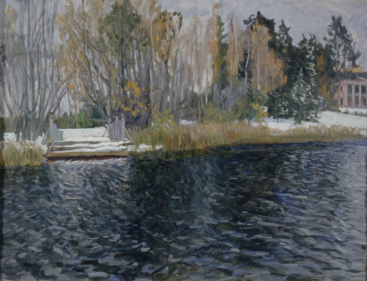 Første snø, tidlig på 1900-tallet. av Stanislav Julianovic Zukovskij