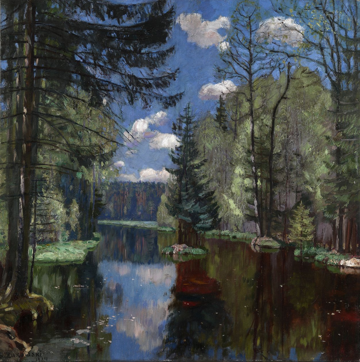 Forest Lake, 1934 av Stanislav Julianovic Zukovskij