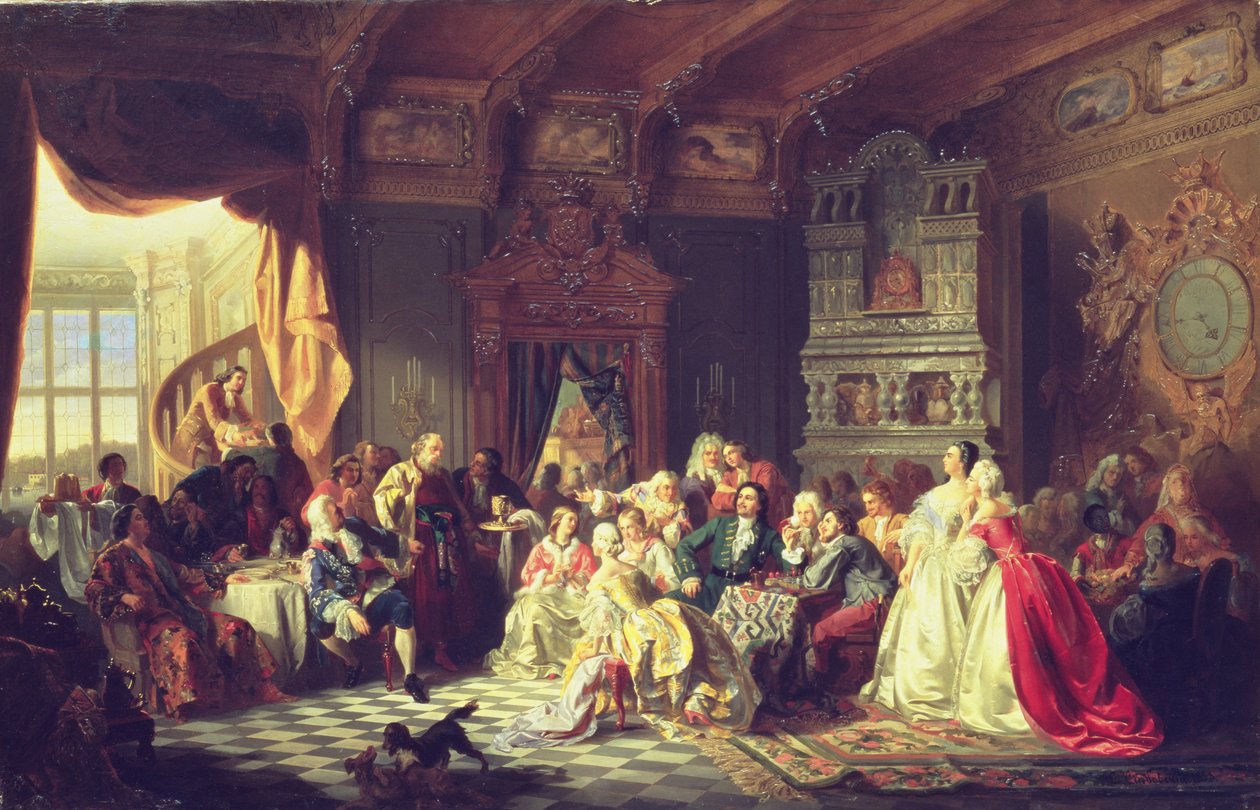 Forsamlingen under Peter den store av Stanislaw Chlebowsky