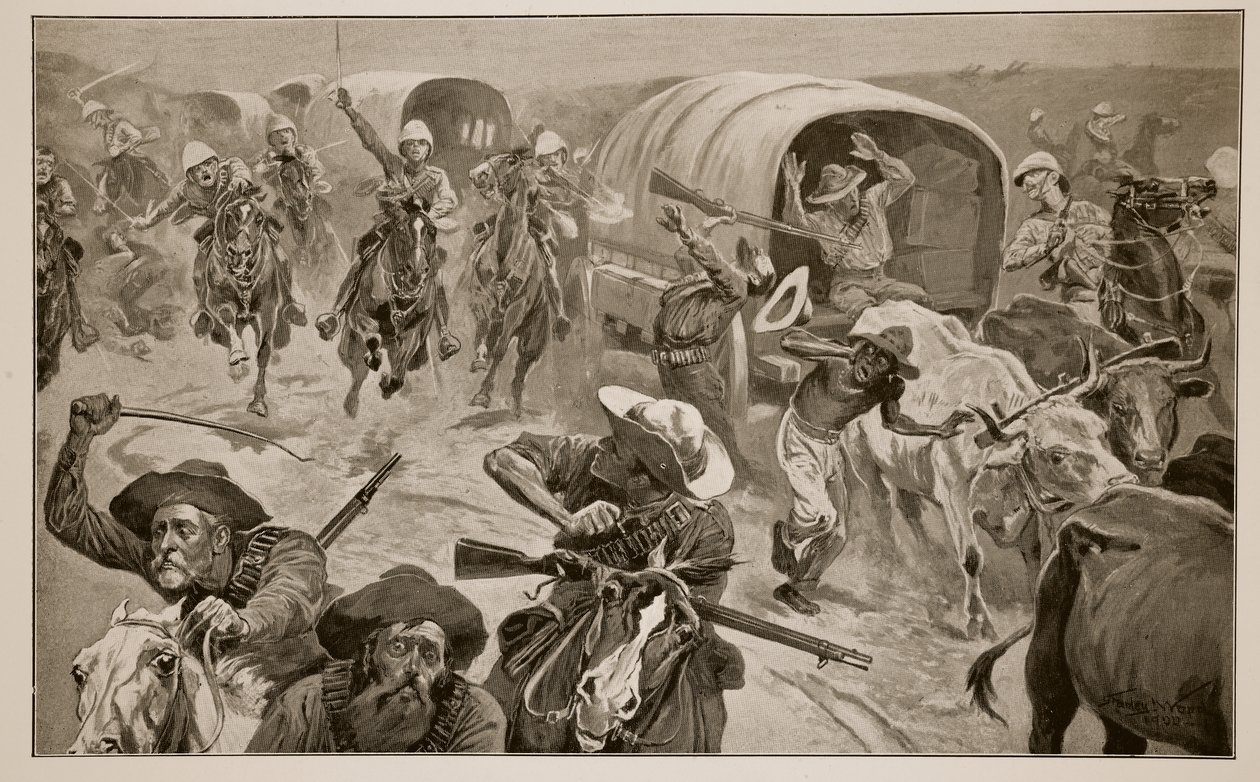 Fange av Boer Convoy av General Frenchs tropper nær Kimberley av Stanley L. Wood