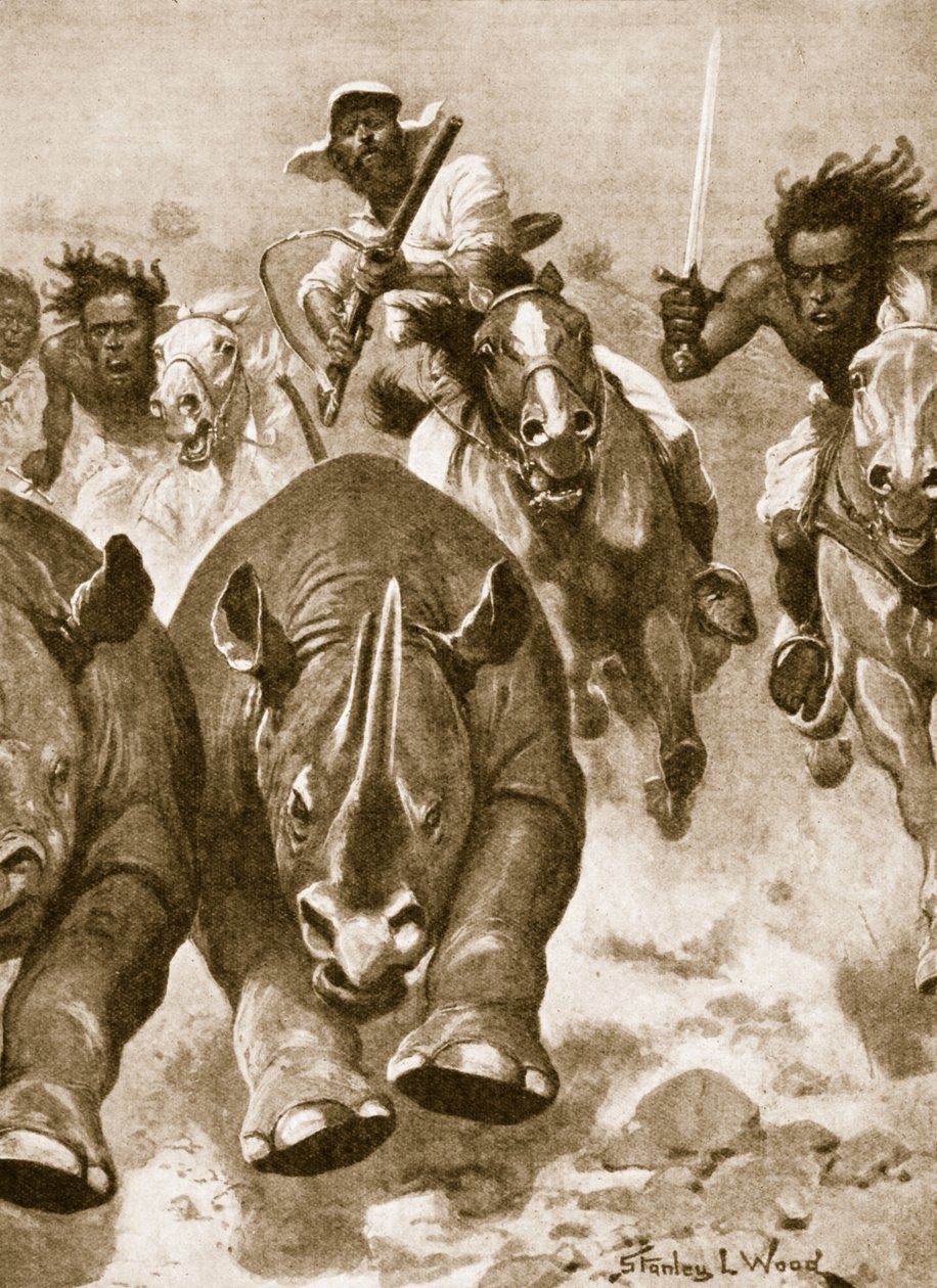 Sir Samuel Baker i full jakt på neshorn i Afrika av Stanley L. Wood