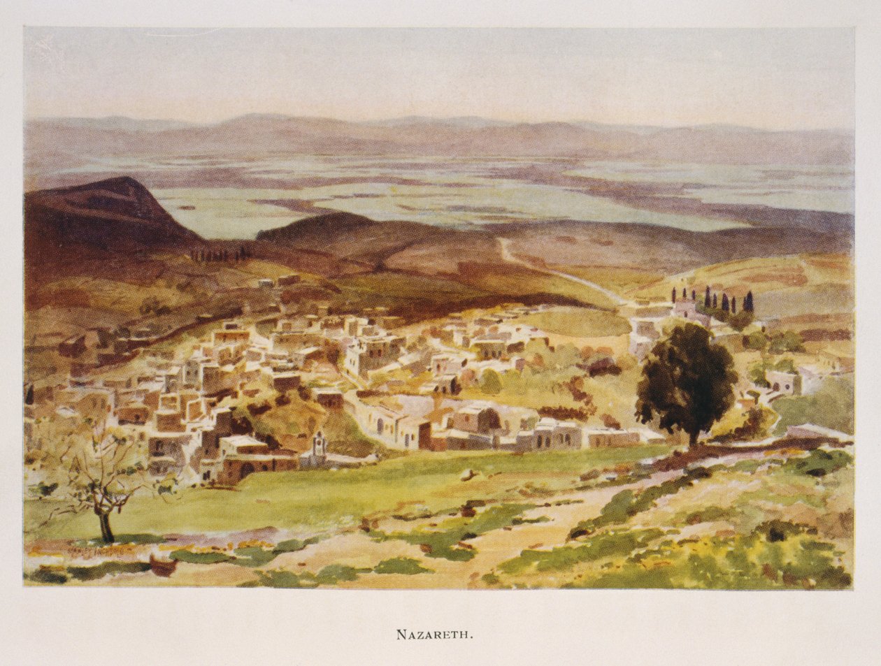Akvarell av Stanley Inchbold, som viser Nasaret i Palestina 1906 av Stanley Inchbold