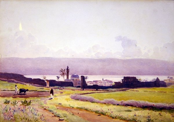 Innenfor Tiberius murer, ca. 1905 (akvarell på papir) av Stanley Inchbold