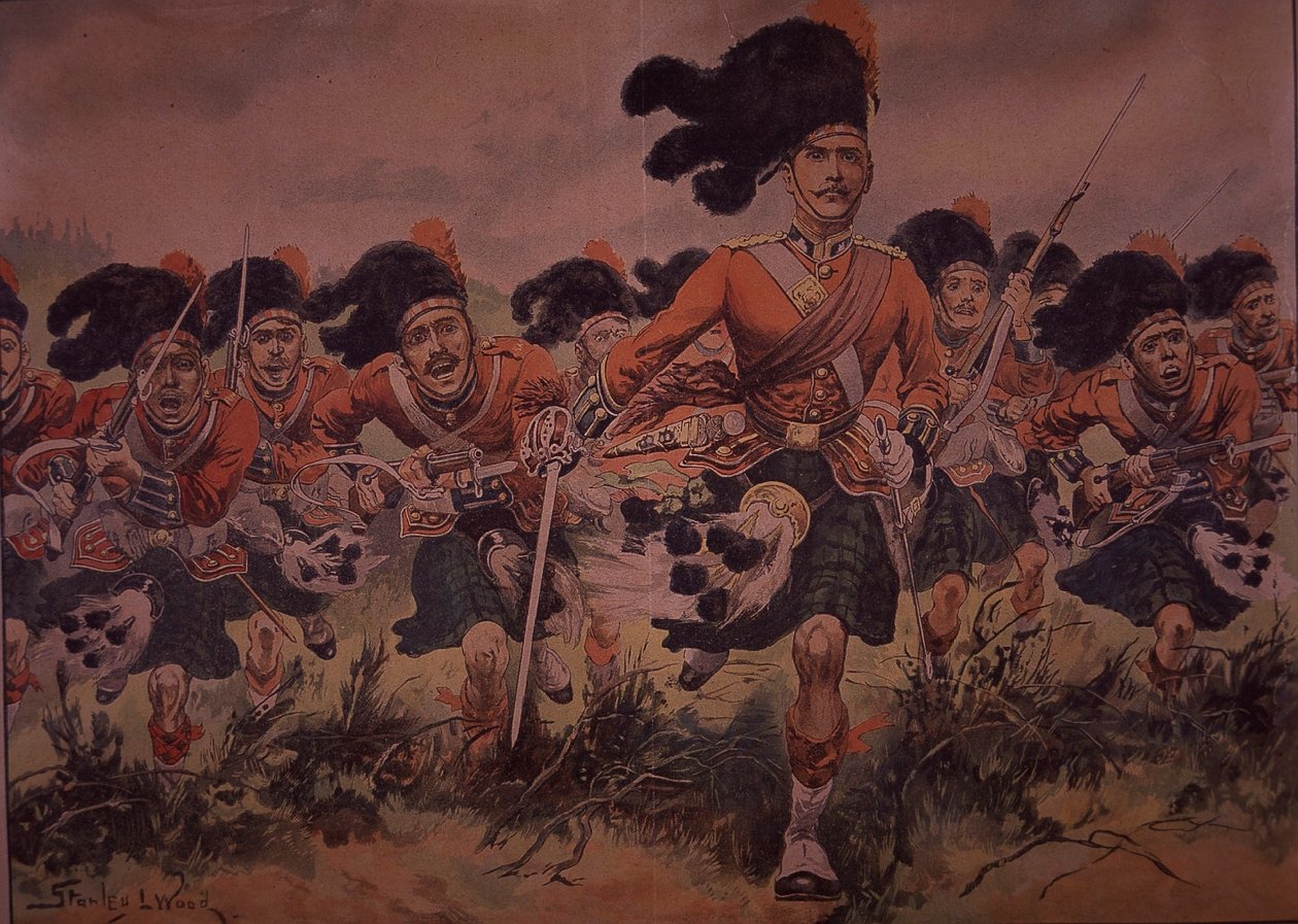 Charge of the Black Watch, ca. 1900 av Stanley L. (after) Wood
