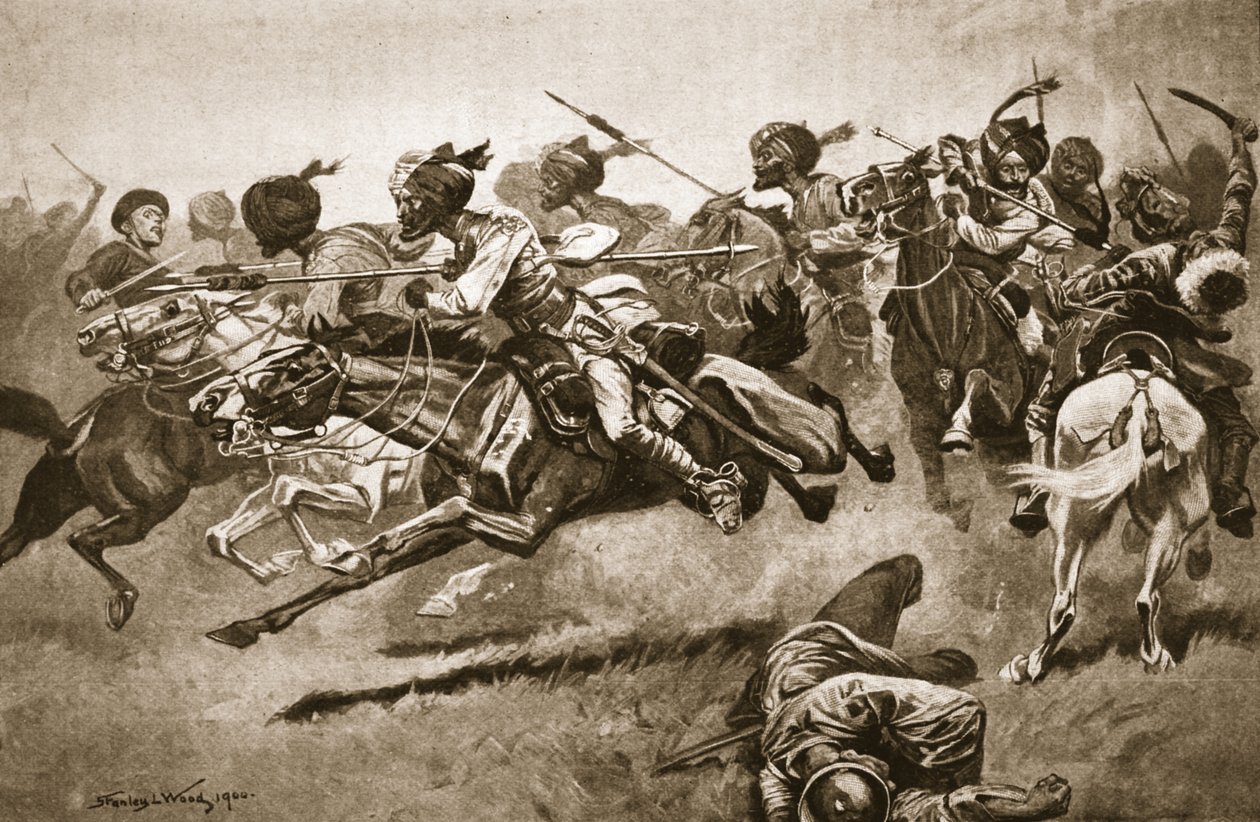På ekspedisjonen til Pao-ting-fu: A charge of the Bengal Lancers, illustrasjon fra 