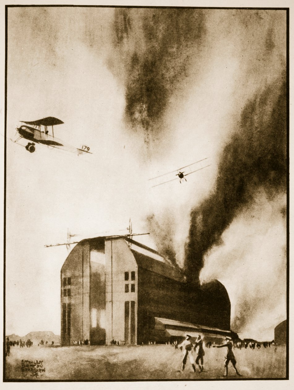 Avros raid på Friedrichshafen, 21. november av Stanley Orton Bradshaw