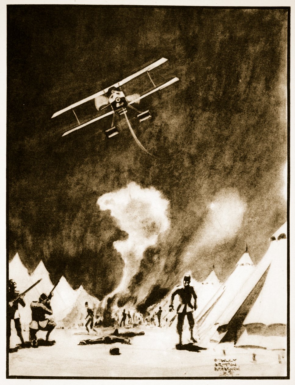 Bombing the Turks at the Dardanelles, illustrasjon fra 