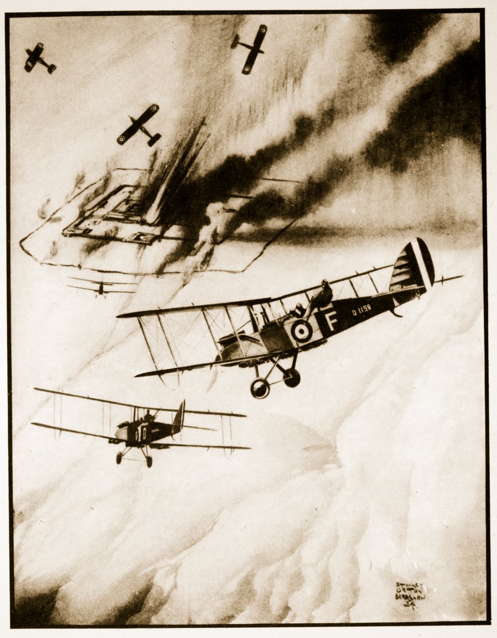 Subduing the Mad Mullah, illustrasjon fra 'Flying Memories' av John ...