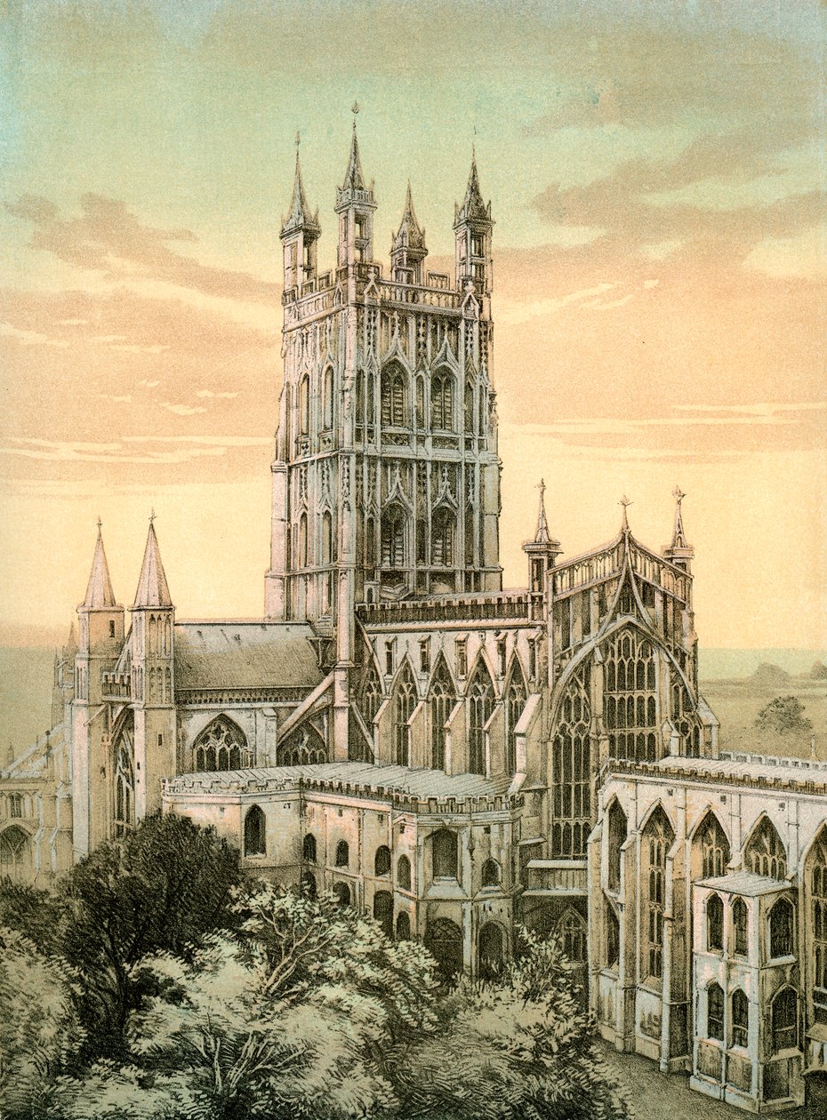 Gloucester katedral, Gloucestershire, c1870 av Stannard and Son