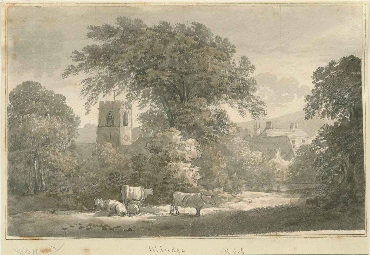 Aldridge Church: gravering, nd [1762-1802] av Stebbing Shaw