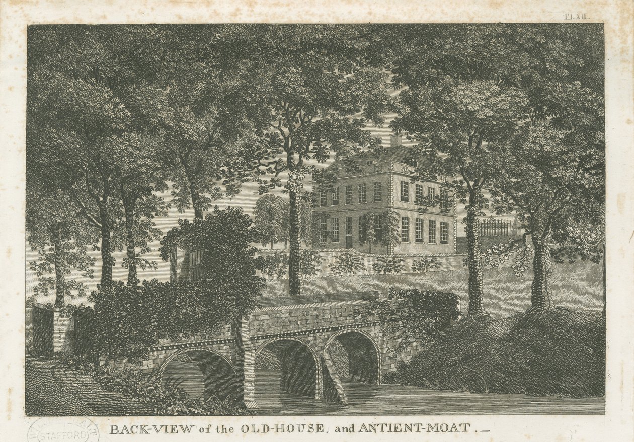 Bescot Hall: gravering, og [slutten av 1800-tallet] av Stebbing Shaw