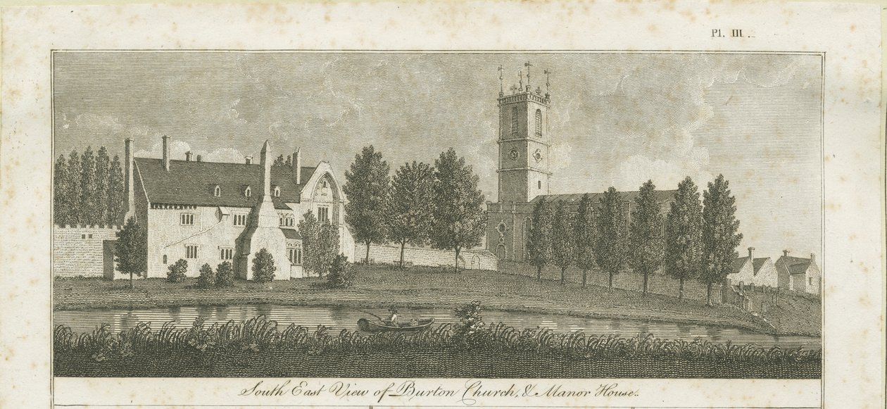 Burton-upon-Trent Abbey: gravering, nd [c 1795] (trykk) av Stebbing Shaw