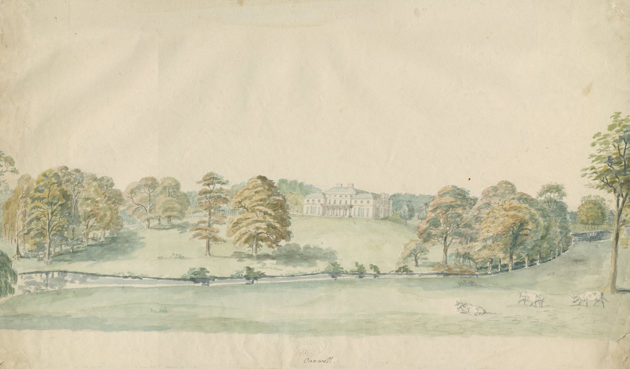 Canwell Hall: tonet blyanttegning, nd [1762-1802]] av Stebbing Shaw
