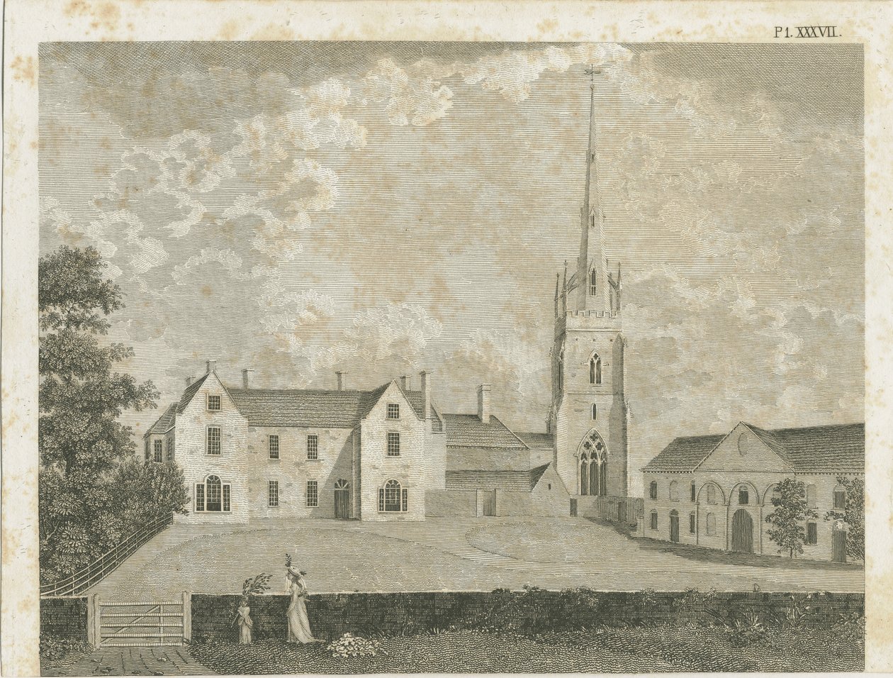 Clifton Campville Church: gravering, nd [c 1790] av Stebbing Shaw