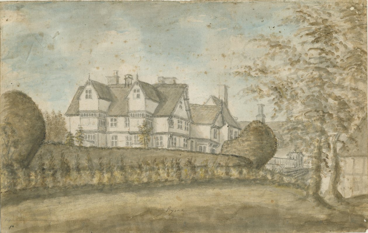 Eccleshall - Biana Hall: vannfargemaleri, nd [1795] av Stebbing Shaw