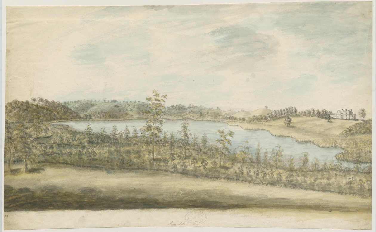Forton - Aqualate Hall: vannfargemaleri, nd [1762-1802] av Stebbing Shaw