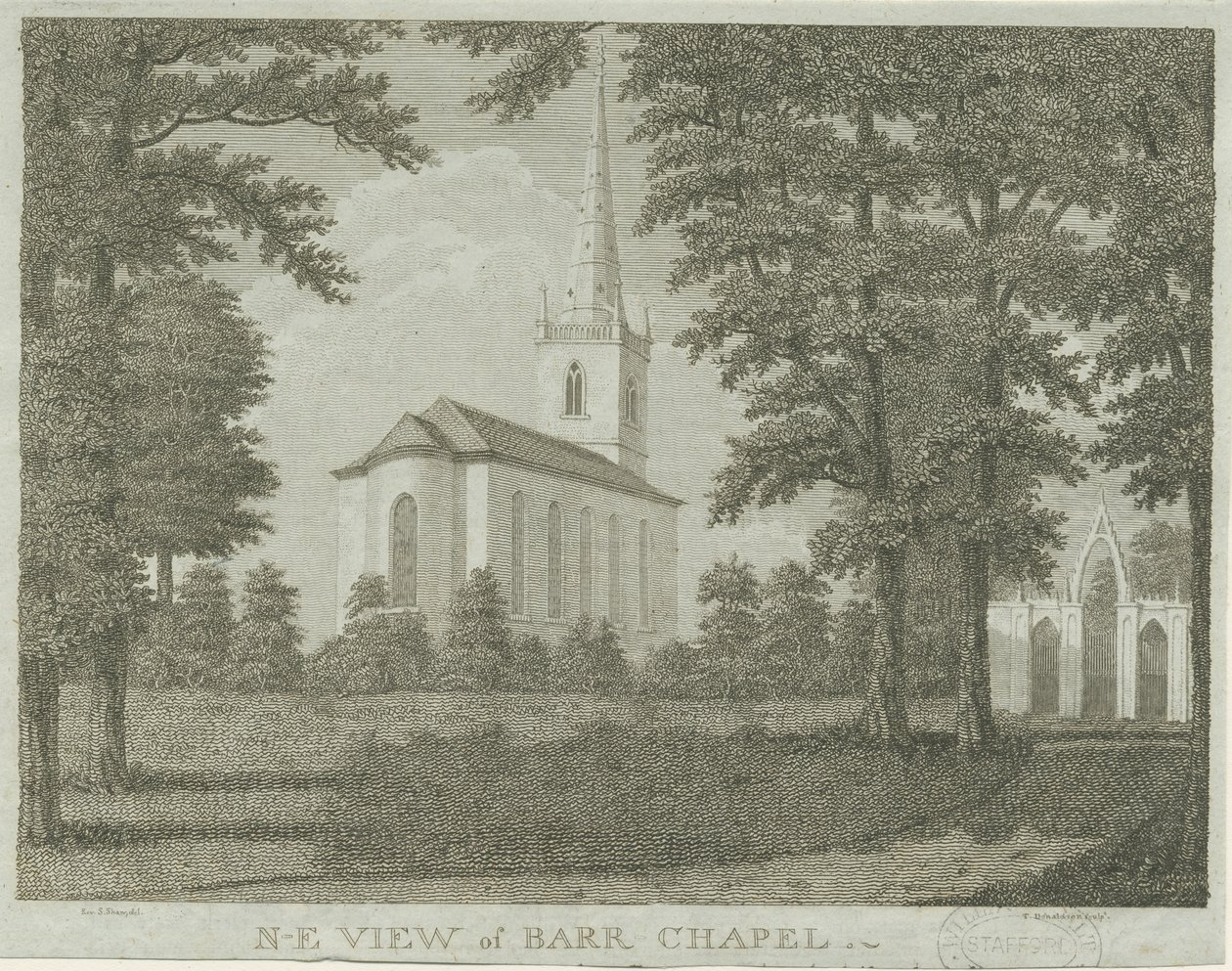 Great Barr Chapel: gravering, nd [1762-1802] av Stebbing Shaw
