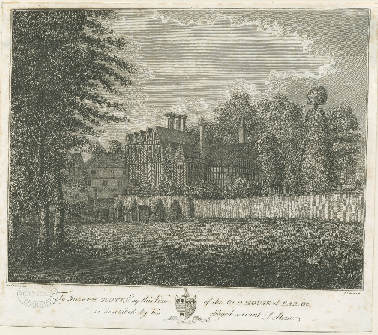 Great Barr Village - Old Tudor House: gravering, nd [sent på 1700-tallet] (trykk) av Stebbing Shaw