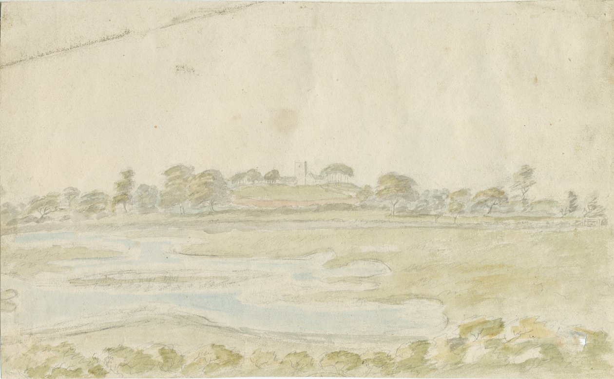 High Offley Church: vannfargemaleri, nd [1762-1802] av Stebbing Shaw