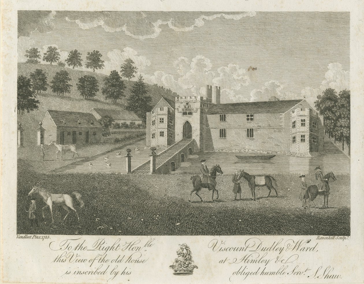 Himley Hall: gravering av Stebbing Shaw
