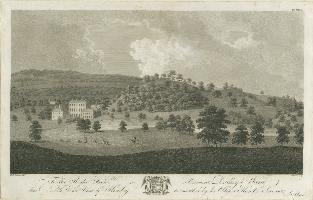 Himley Hall: gravering, nd [1762-1798] av Stebbing Shaw
